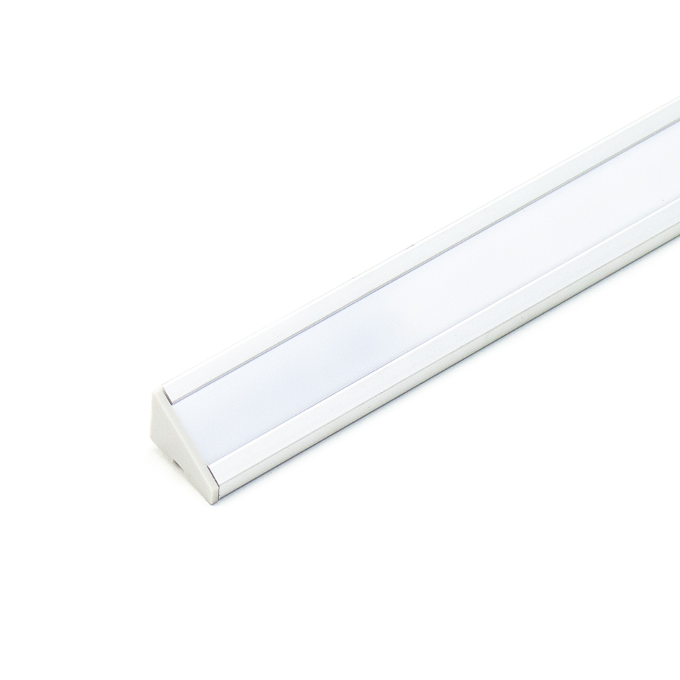 Фото DLIGHT Светодиодный светильник ANGLE без выключателя, кабель СЛЕВА, 9.6 W/м, теплый, алюминий