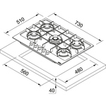 Превью картинка Газовая варочная панель Franke FHMA 755 4G DC XS C #2