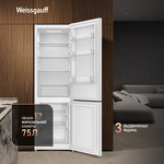 Превью картинка Холодильник с нижней морозилкой Weissgauff WRK 1760 LowFrost White #3