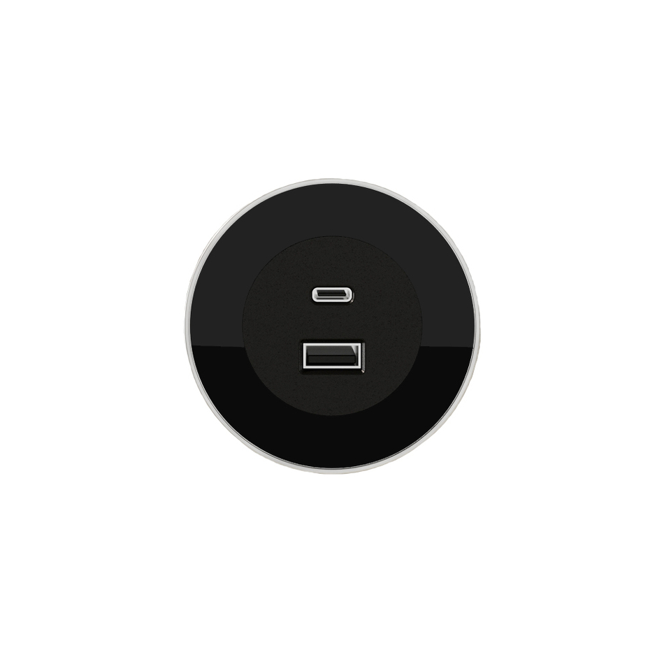 Фото ASA Розетка VERSADOT USB, врезная, чёрный