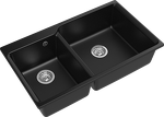 Превью картинка Кварцевая мойка Rivelato AXEL 90D 2-чаши 870*520мм nero #2