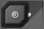 Превью картинка Кварцевая мойка Rivelato LOCUS 75 1-чаш 750*500 antracite #1