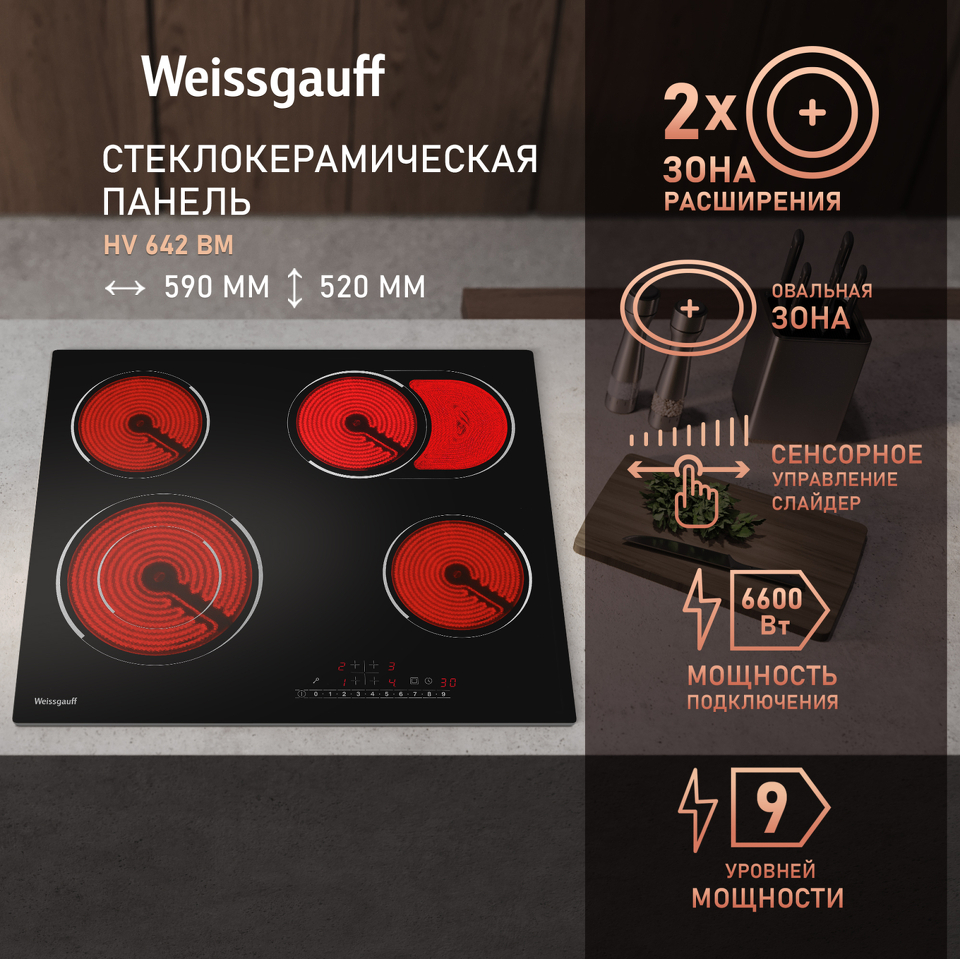 Фото Электрическая варочная панель Weissgauff HV 642 BM