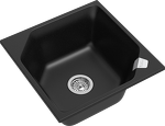 Превью картинка Кварцевая мойка Rivelato LOCUS 50 1-чаш 500*500 nero #2
