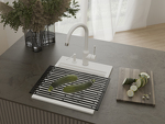 Превью картинка Гранитная мойка Rivelato TESORO 405 1-чаш 400*510 grigio metallizzato #4