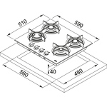 Превью картинка Газовая варочная панель Franke FHCR 604 4G HE BK C #2