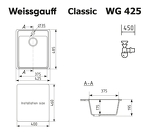 Превью картинка Гранитная мойка Weissgauff WG 42503 Classic Light Grey #2