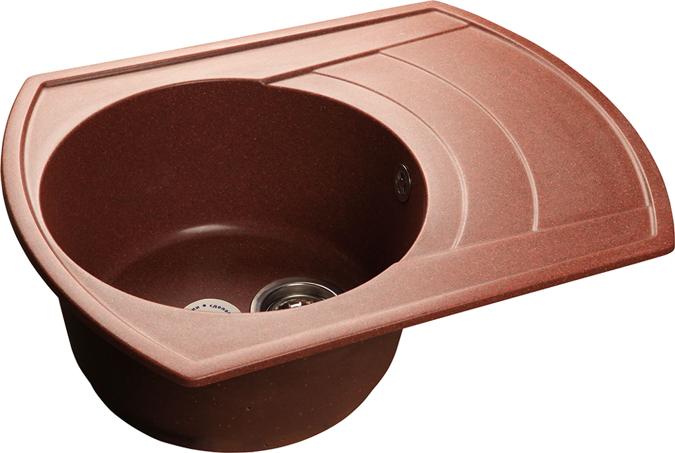 Фото Мраморная мойка GranFest RONDO 650L Красный марс