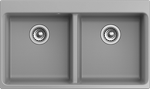 Превью картинка Кварцевая мойка Rivelato AXEL 90-2D 2-чаши 870*520мм grigio metallizzato #1