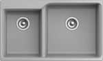 Превью картинка Кварцевая мойка Rivelato AXEL 90D 2-чаши 870*520мм grigio metallizzato #1
